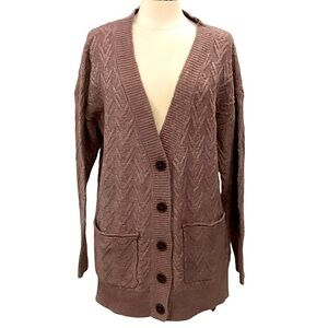 Olive & Oak Ribbed Knit Cardigan Sweater Like New Women’s Size Large